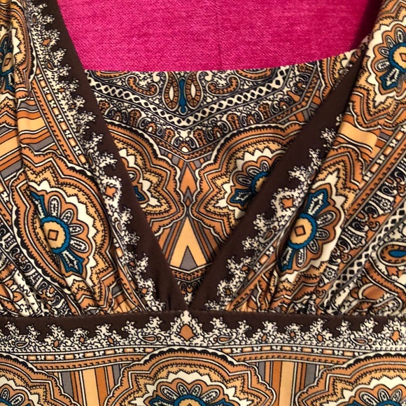 DRESS HIPPY CHIC GEOMETRIC MADRAS DRESS - Picture 4 of 7